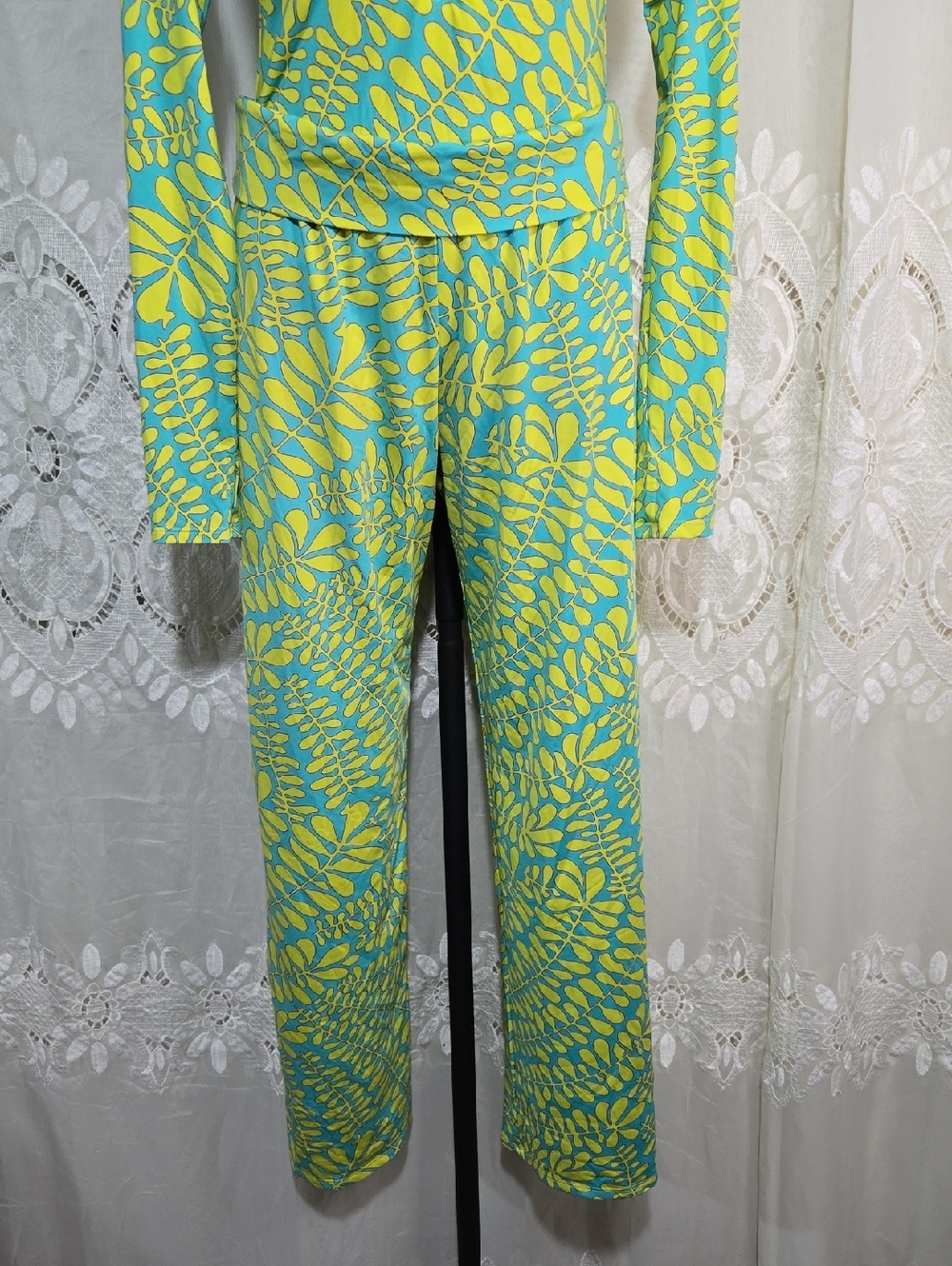 Trina Turk Swim Set Long Sleeve One Piece And Pant Cover Up Resort Wear - Picture 2 of 7